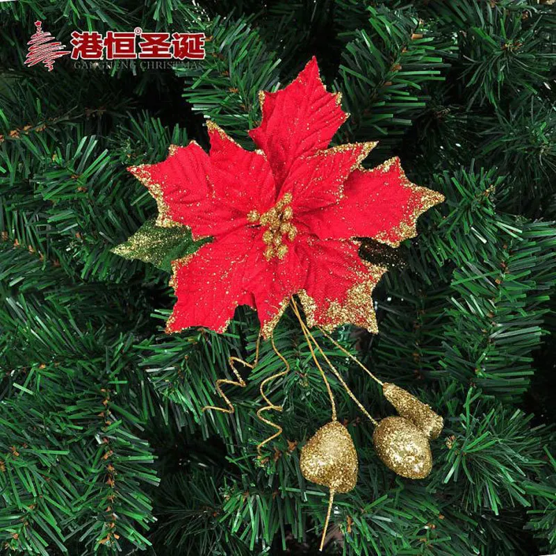 gold red christmas flowers decoration pvc christmas tree decorations ornament shining plastic decoration flowers for party in christmas from home garden - Christmas Tree Flower Decorations gold red christmas flowers decoration pvc christmas tree decorations ornament shining plastic decoration flowers for party in christmas from home garden - Christmas Tree Flower Decorations