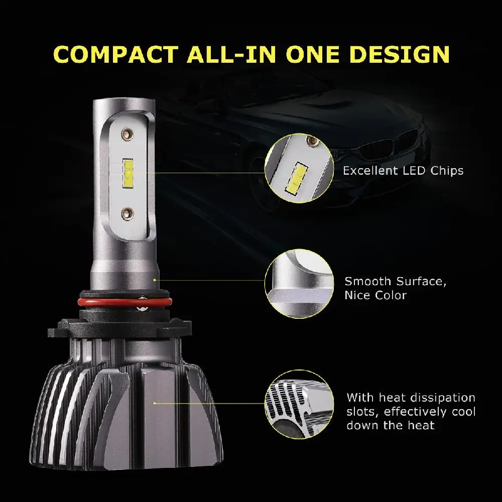 Oslamp 9005 Автомобильный светодиодный головной светильник лампы HB3 50 Вт 8000lm 6500 к авто