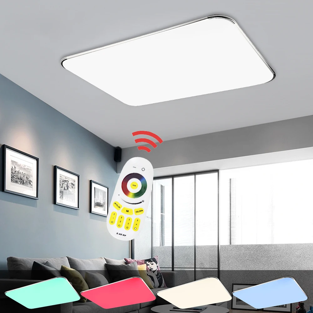 Regulable Color LED moderna lámpara de techo LED luz de techo rgb 24 W/36 W/48 W/64 w/96 W habitación dormitorio cocina Control remoto - 1