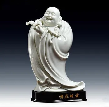 

White porcelain maitreya furnishing articles Creative business gifts fu in the front