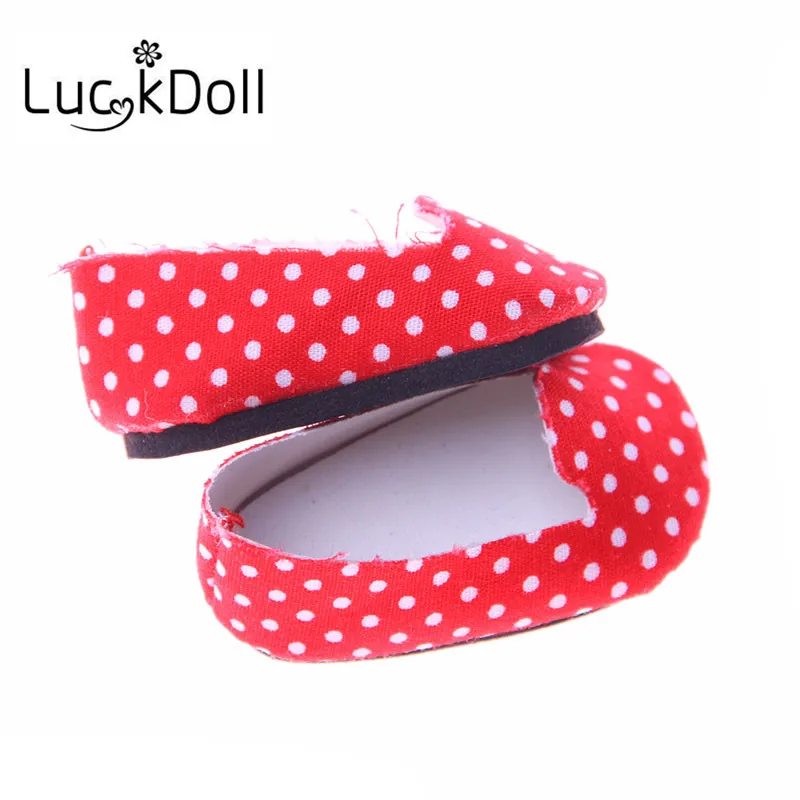 

Luckdoll dot red shoes for 14.5-inch U.S. dolls, children's best holiday gifts