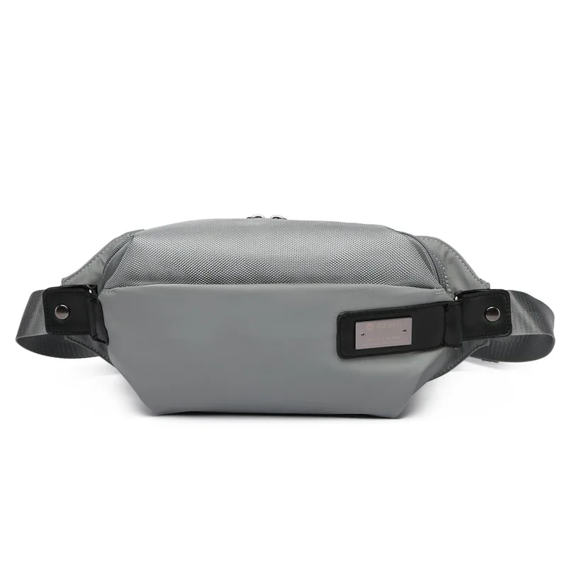 OZUKO, поясная сумка, мужская, Оксфорд, водонепроницаемая, поясная сумка, для денег, поясная сумка, для мобильного телефона, для путешествий, нагрудная сумка для подростков, сумка, сумки - Цвет: Серый
