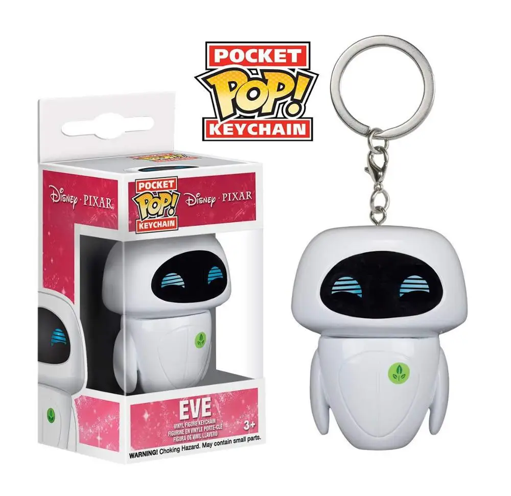 FUNKO POP фильм Pixar Wall-E& EVE робот Карманный Брелок ПВХ фигурка Коллекция Модель игрушки для детей подарок на день рождения - Цвет: Белый