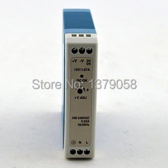 

12V 1.67A 15W Small volume din rail single output switching power supply MDR-20-5