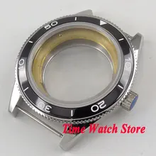 Fit ETA 2836 механизм 41 мм 316L нержавеющая сталь черный керамический Безель сапфировое стекло 5 АТМ чехол 133