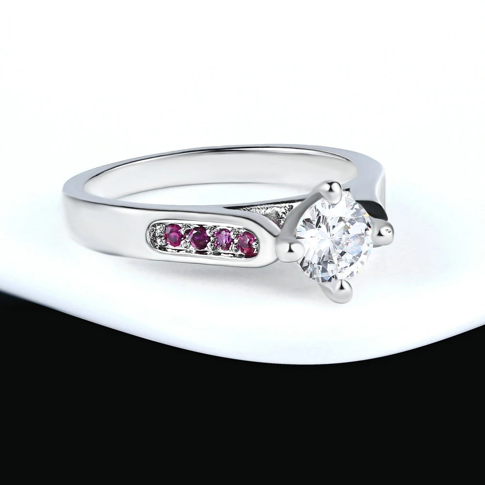 Double Fair Fashion New Austria Crystal Wedding Rings For Women Engagement Cubic Zirconia Jewelry Ring Wholesale DZR005