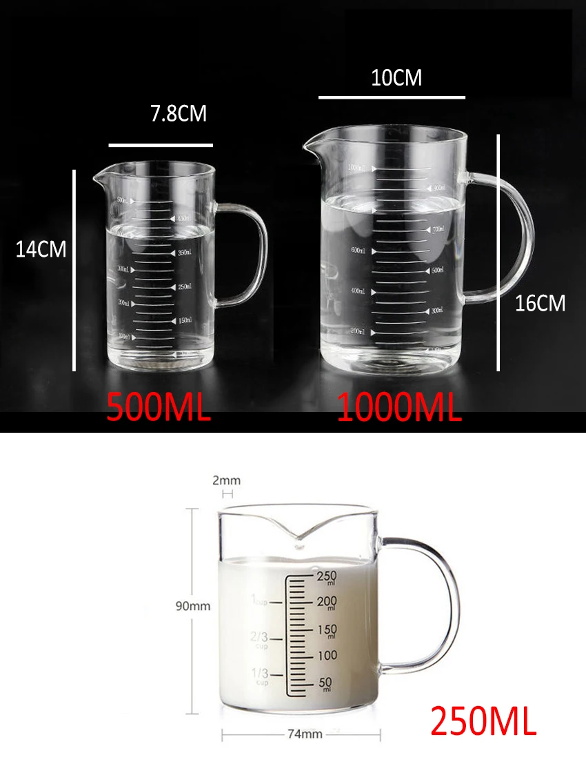 High Borosilicate Glass Measuring Cup For Baking And Cooking