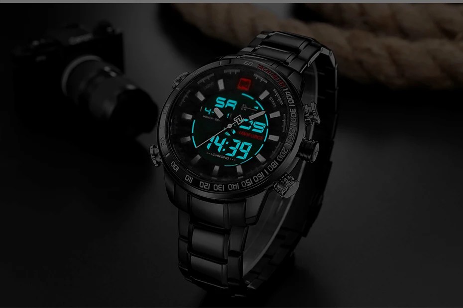 NAVIFORCE Luxury Brand Men Military Sport Watches Men's Digital Quartz Clock Full Steel Waterproof Wrist Watch relogio masculino