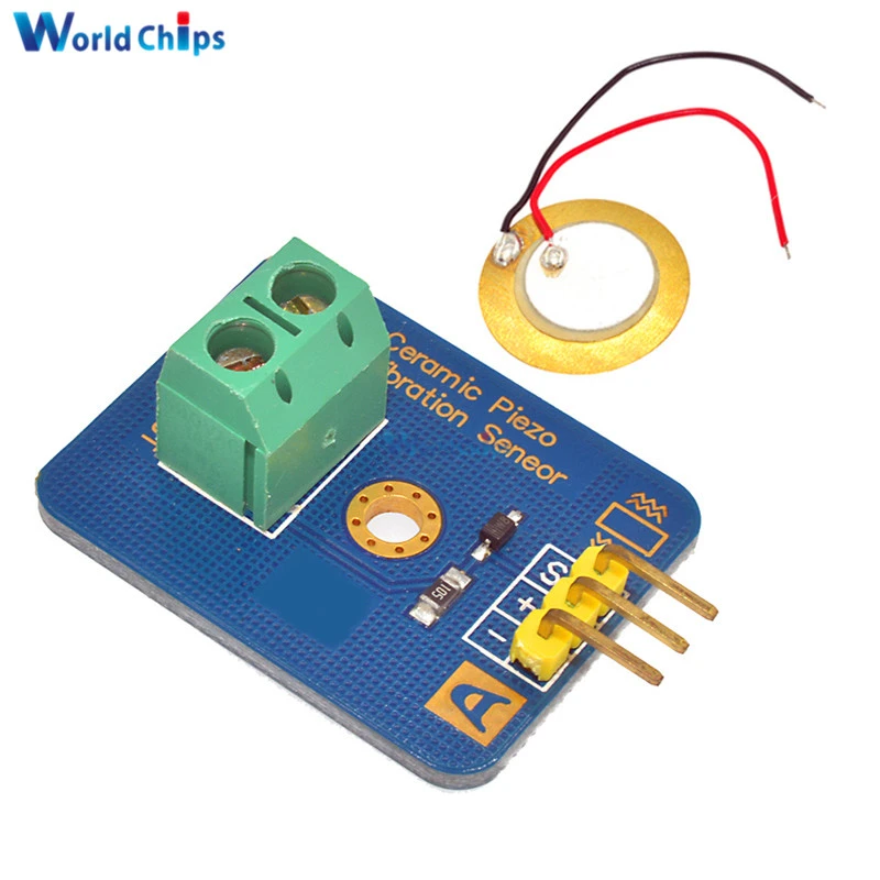 Analog Piezoelectricity Ceramic Piezo Vibration Sensor for Arduino Rev