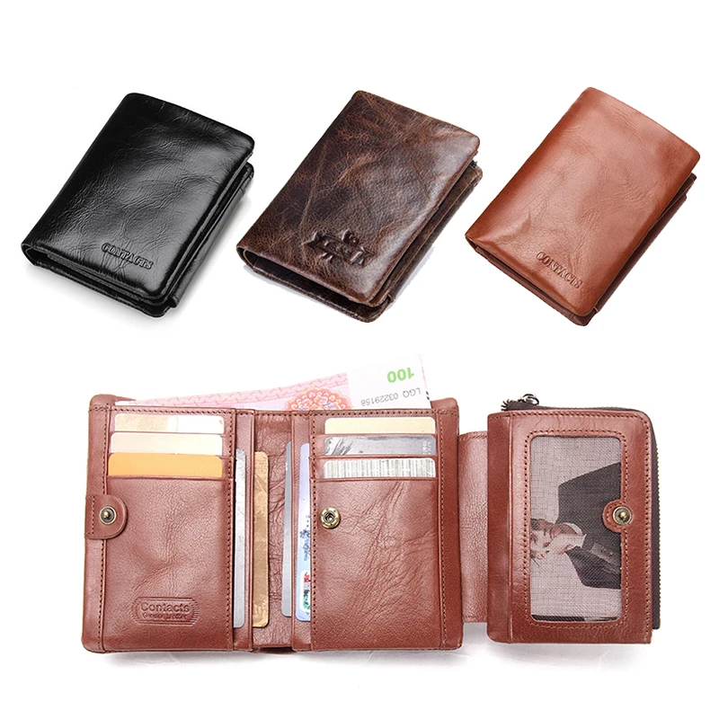 TOUNGAR Genuine Leather Men Wallet Bag Money Clip Credit Card Case Fashion Short Coin Pocket with Box | Багаж и сумки