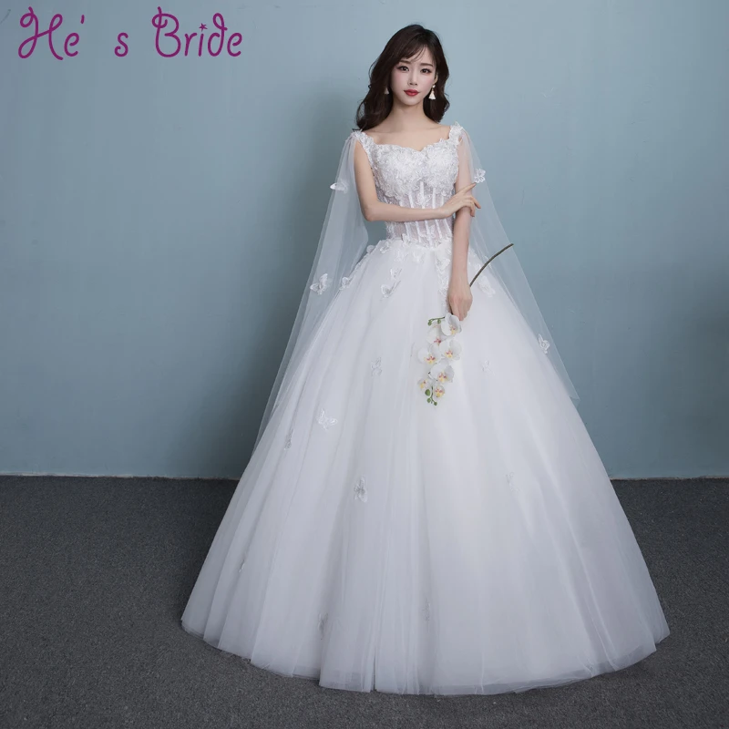 white butterfly wedding dress