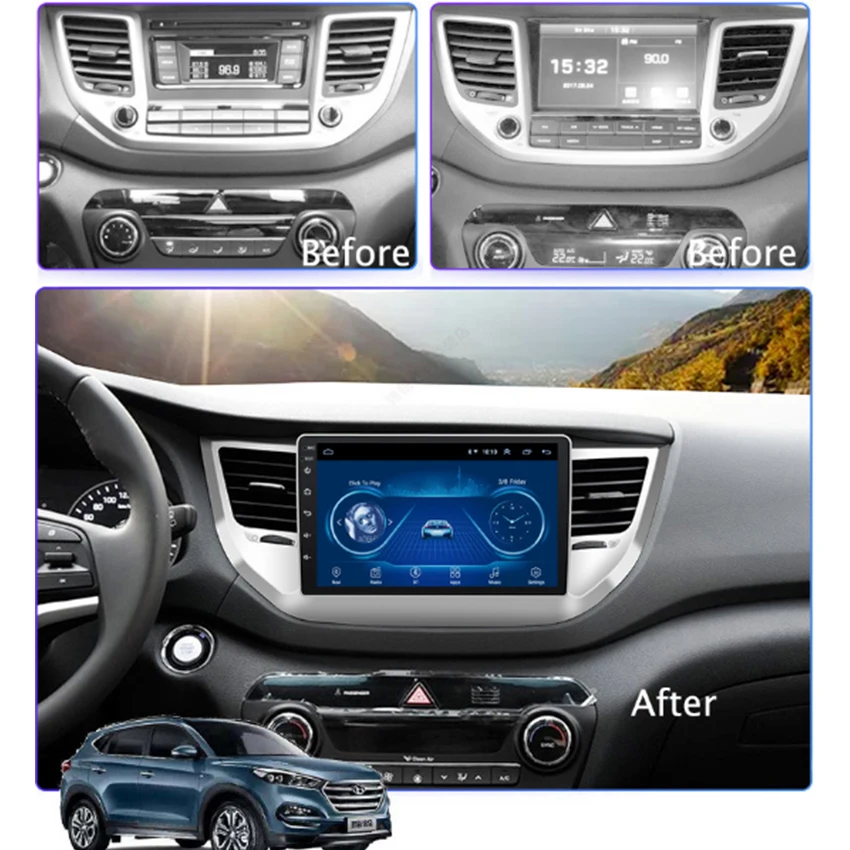 Sale Car radio Android multimedia player For Hyundai Tucson 2015~2018 Car touch screen GPS Navigation Support Carplay Bluetooth 1