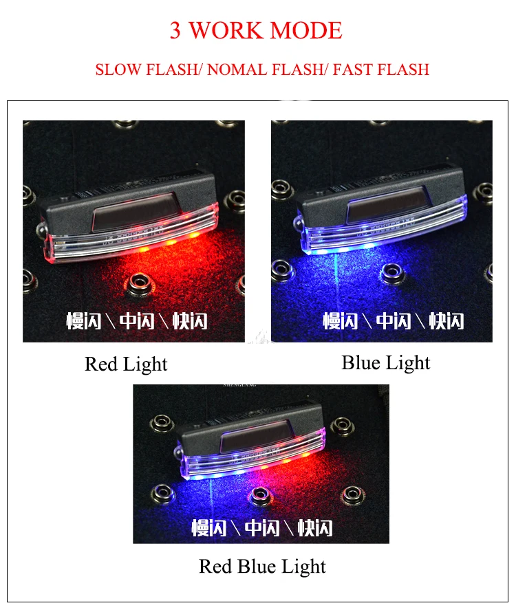 Синий красный цвет светодиодный мигающий плечевой зажим мигалка лампа светильник с будильником заряжаемый аккумулятор патруль сигнальный светильник SOS аварийный светильник