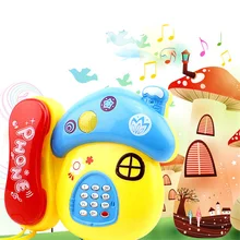 Electronic Baby Toy Sound Light Cartoon Mushroom Telephone Early Education Creative Developing Intelligence Musical Phone Toys