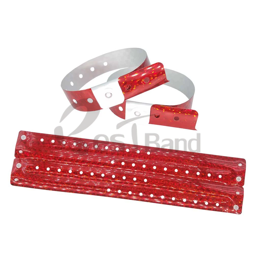 100pcs RED Color holographic wristband/bracelet,event wristbands for