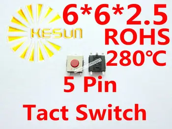 

1000PCS SMT 6X6X2.5MM 5pin Tactile Tact Push Button Micro Switch Momentary ROHS
