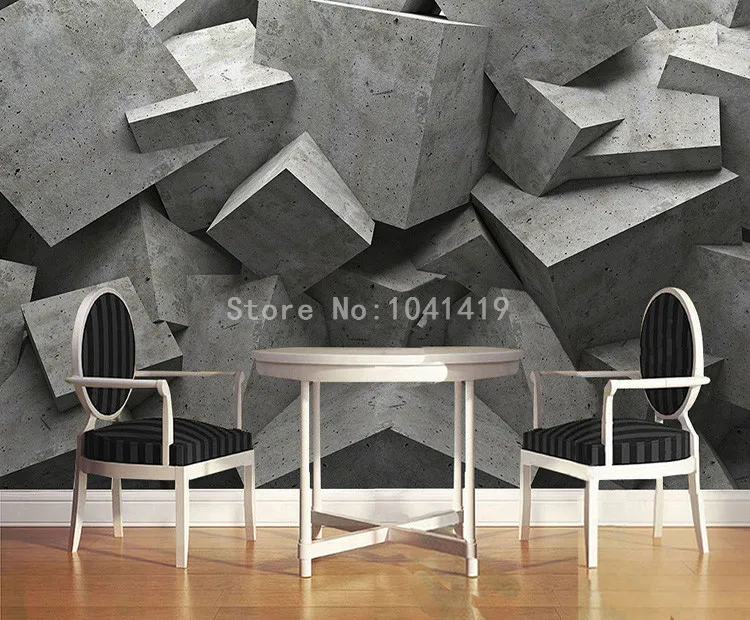 Персональный дизайн настенная бумага 3D стерео Геометрическая цементная Фреска офисная галерея кафе столовая Современный художественный Декор настенная бумага