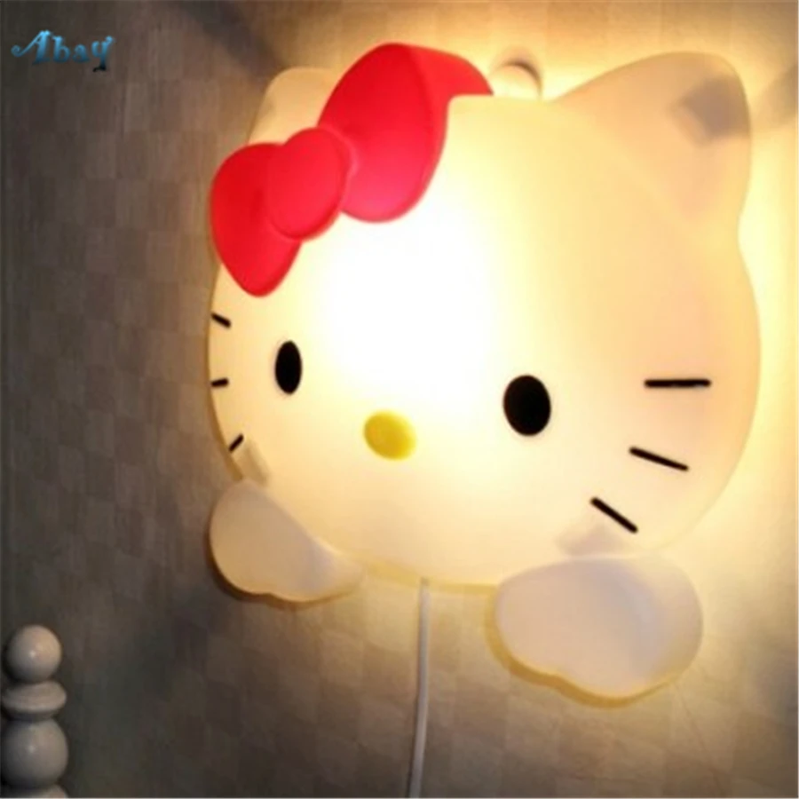

Baby Night Light Hello Kitty Bedroom Bedside cartoon cat led Night Lamp Princess House Study Wall Decoration Kids Birthday Gift