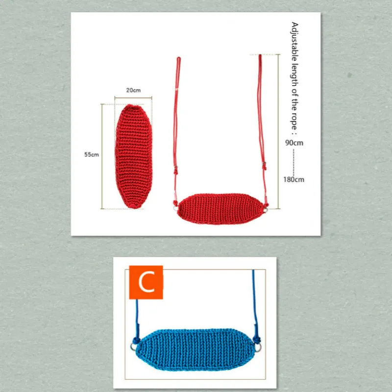 Супер удобные детские качели для отдыха в помещении качели ручной тканые сетчатые качели анти-флип Висячие стулья на открытом воздухе мебельные принадлежности - Цвет: C
