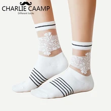 CHARLIE CAAMP Весна и лето хлопок полоса диких серии дамы кристалл кружева кучи носки 6001