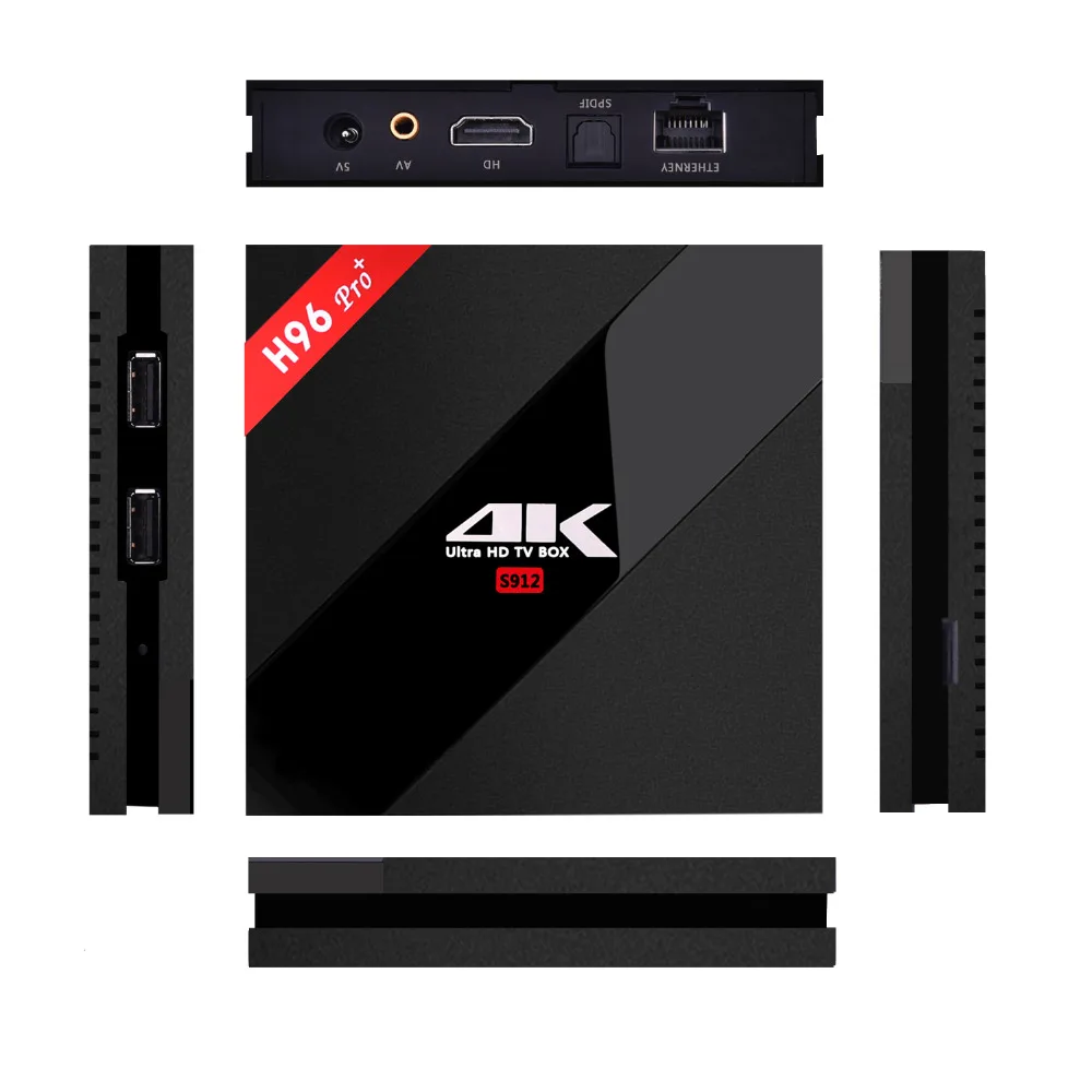 

H96 Pro Plus TV BOX Android 7.1 Amlogic S912 3GB 32GB 2.4G+5.8G Dual WiFi 1000M Lan H.265 Media player With remote control