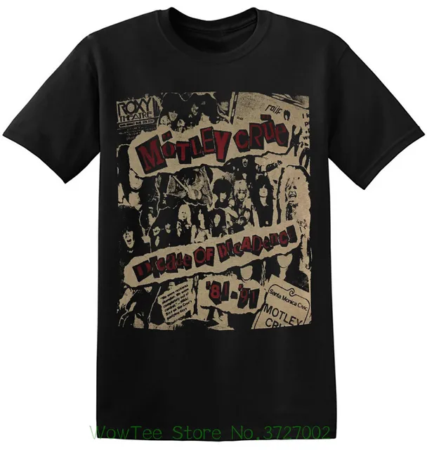 Motley Crue Tee Old Band Shirts Black Vintage Classic Rock Band T Shirt