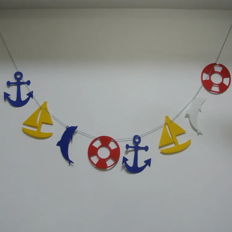 

Freeshipping 3 Meter Felt Birthday Party Decoration navigation Banner Heart Bunting for Children kids supply fabric