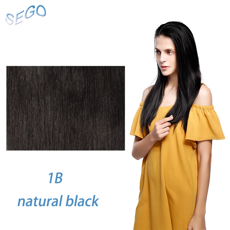 SEGO малайзийские человеческие волосы пончик-шиньон для женщин прямые не Реми волосы шт чистый цвет человеческие волосы 7 цветов - Цвет: # 1B