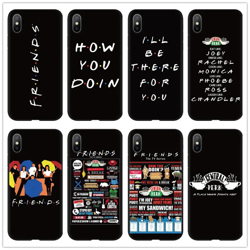 

Central Perk Coffee friend America tv show black Silicone TPU back Cover for iphone 6 6s 7 8 Plus X XS XR Max 5 5S SE phone Case