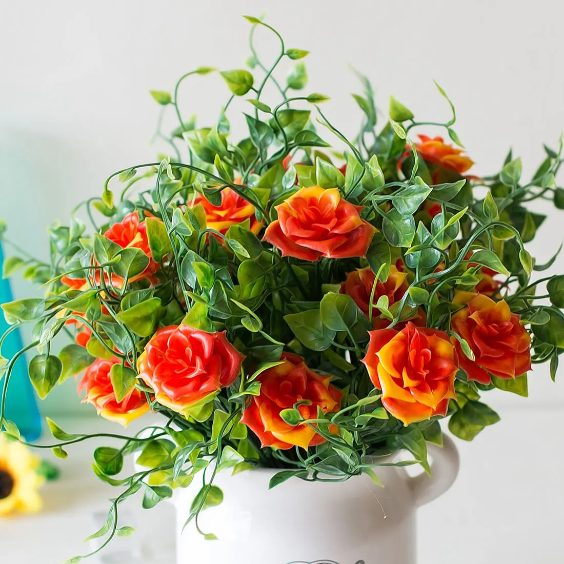 Rose Flowers Home Decoration 1 Branch Small Artificial flowers Plants Grass Fake Floral Plastic