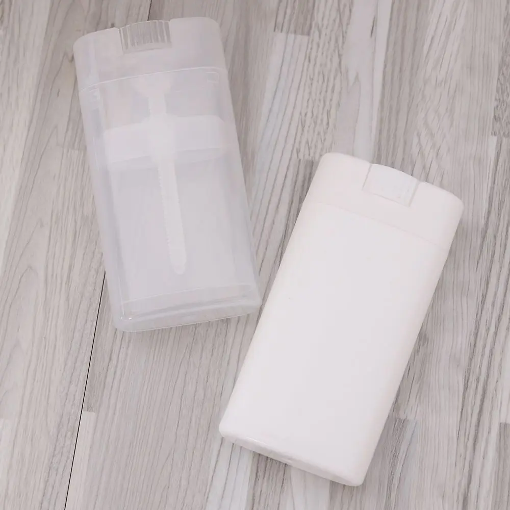 

1 pc/5pc Fashion Oval Empty Lip Balm Tube Portable Clear White Lipstick Tube Travel Use Deodorant Containers Refillable Bottles