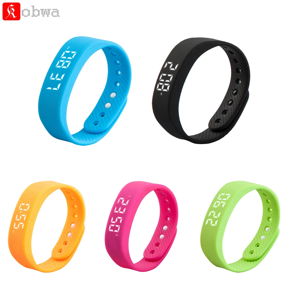 Wristband Bracelet T5 3D Smart Bracelet Step Meter Wristwatch Women Sport LED Auto Date Watches