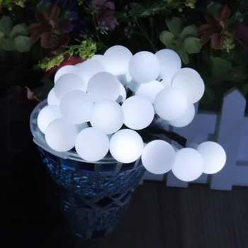 

8M Ball Shaped 60 LEDs Solar String Lights Outdoor Garden Fairy Lamp For Holiday Party Decoration Cold White Holiday Lighting