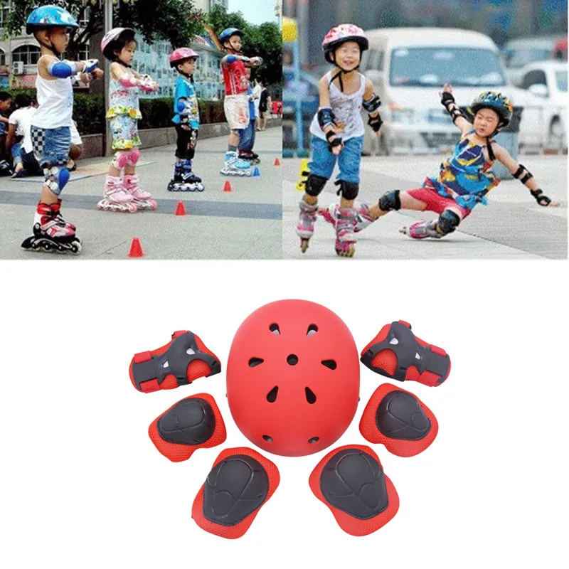 

7 Pcs/set Skating Protective Gear Sets Elbow Knee Pads Bicycle Skateboard Ice Skating Roller Knee Protector for Kids