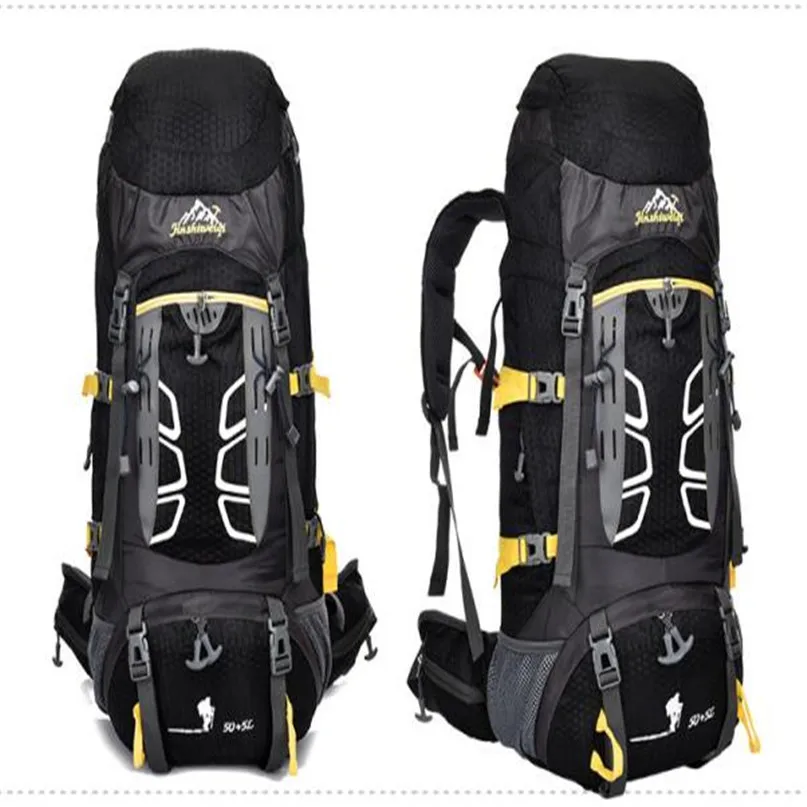 

Men Women Black Outdoor Bag Sports Hiking Backpack Tourist Waterproof nylon Hiking Backpacks Comfortable Ventilation #3J12#F