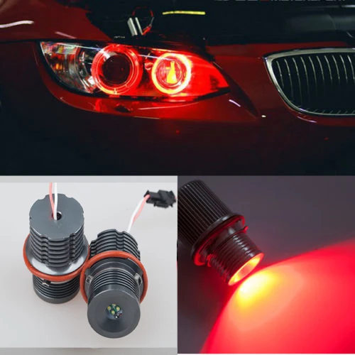 2x 20W white/red LED Angel Eye Halo Ring Marker Light Replacement Bulb