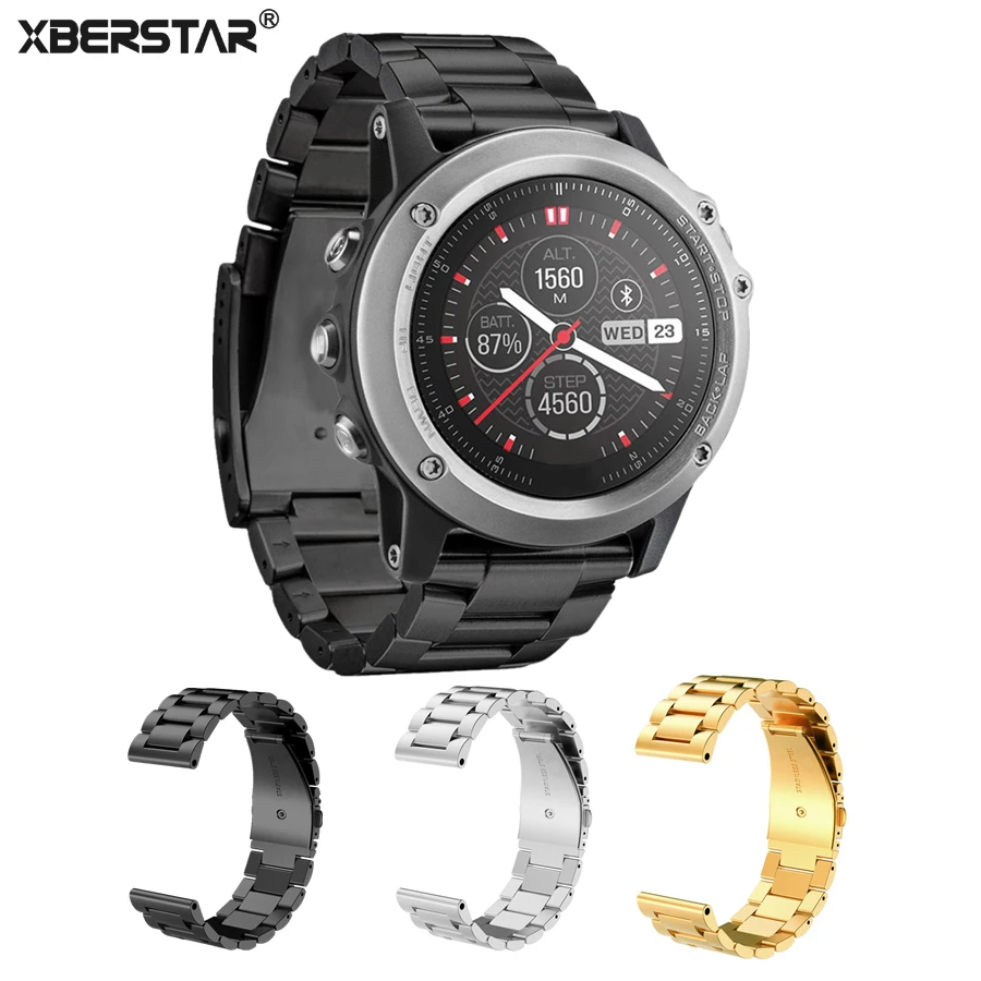 

Stainless Steel Watch bands Strap for Garmin Fenix 3 HR Multi-Sport Trainning GPS Watch Wristbands