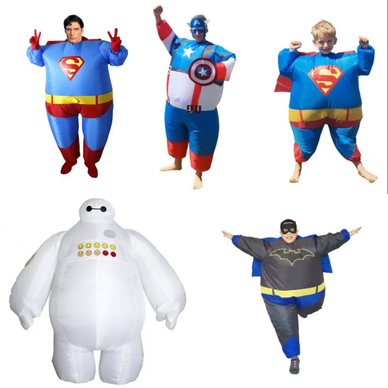 Inflatable Costume Cosplay Captain America Baymax Batman Superman Costume Chritsmas For Adults Kids Inflatable Costume Jumpsuits