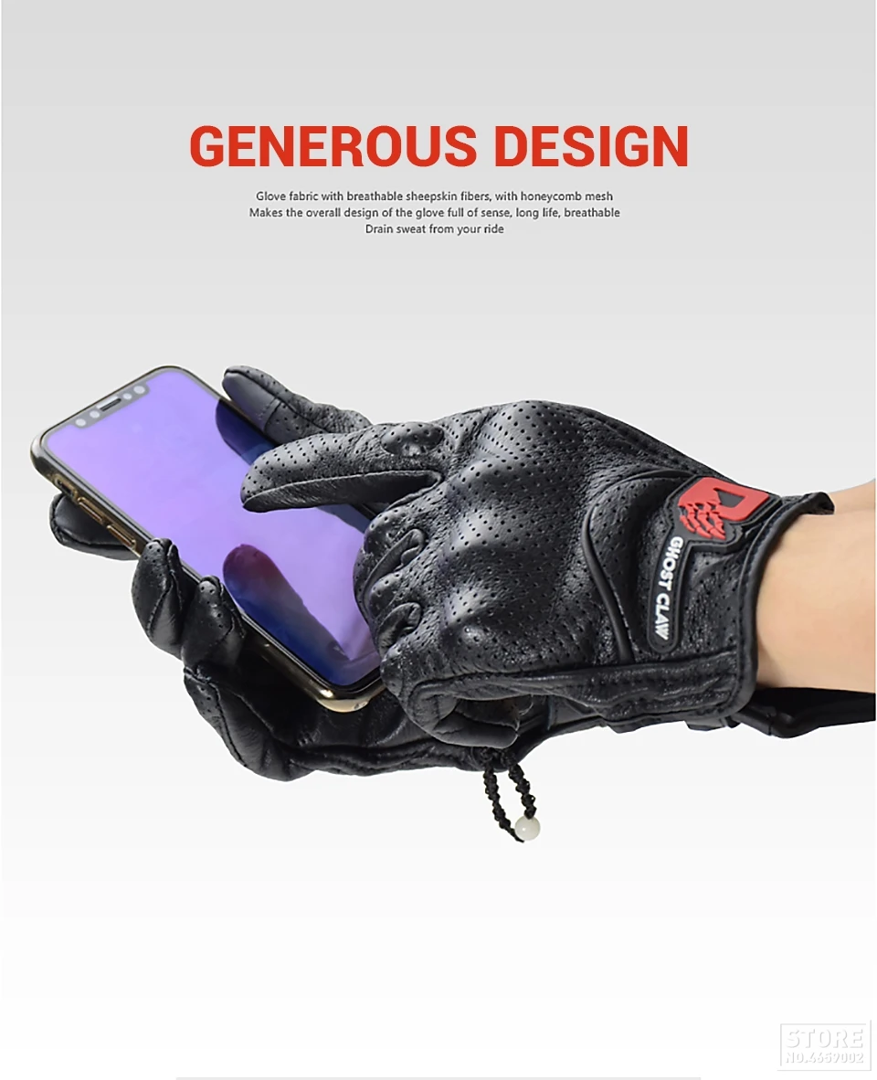 Мотоциклетные перчатки, перчатки из натуральной кожи, мотоциклетные перчатки с сенсорным экраном, перчатки для мотогонок, езды на горном велосипеде, Guantes Moto