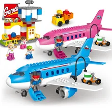 GOROCK Large Size 82PcsHappy Airport Plane Model Building Blocks Bricks Figure Kids Educational Toys Compatible With Duploe цена GOROCK Large Size 82PcsHappy Airport Plane Model Building Blocks Bricks Figure Kids Educational Toys Compatible With Duploe цены онлайн