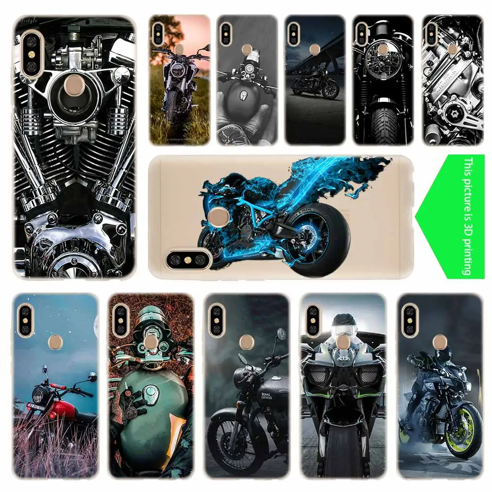 Classic Motorcycle Silicone Clear Soft TPU Case For Xiaomi Redmi Note 10 9 8 7 6 5 Pro Max 10S 9T 8T 9S Fundas | Мобильные телефоны