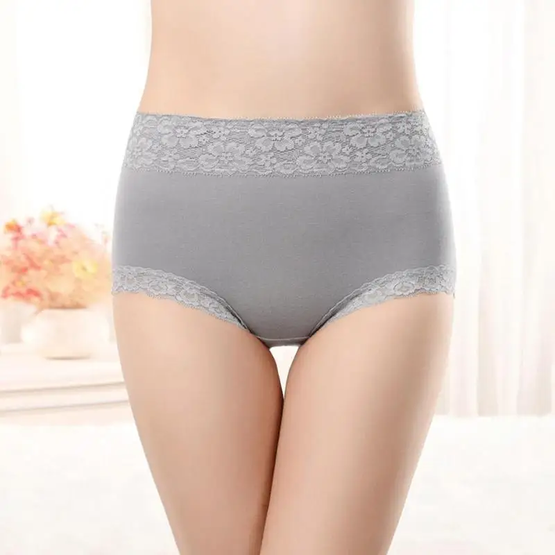 

Panties Cotton Underwear Women Briefs Sexy Lace Panty High waiste intimates Seamless Underwear Solid Color Plus Size Briefs