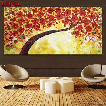 

Large Diy Diamond Painting Red Plum Flower Picture Of Rhinestones Mosaic Painting Full Square Drill Embroidery Diamond round