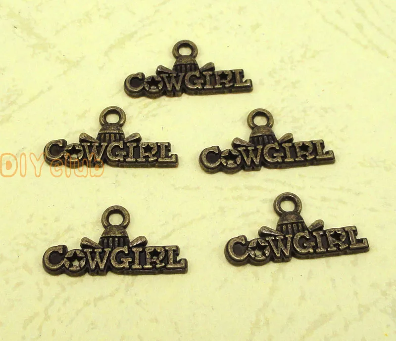 100pcs Antique под бронзу в ковбойском стиле медальон Подвеска из