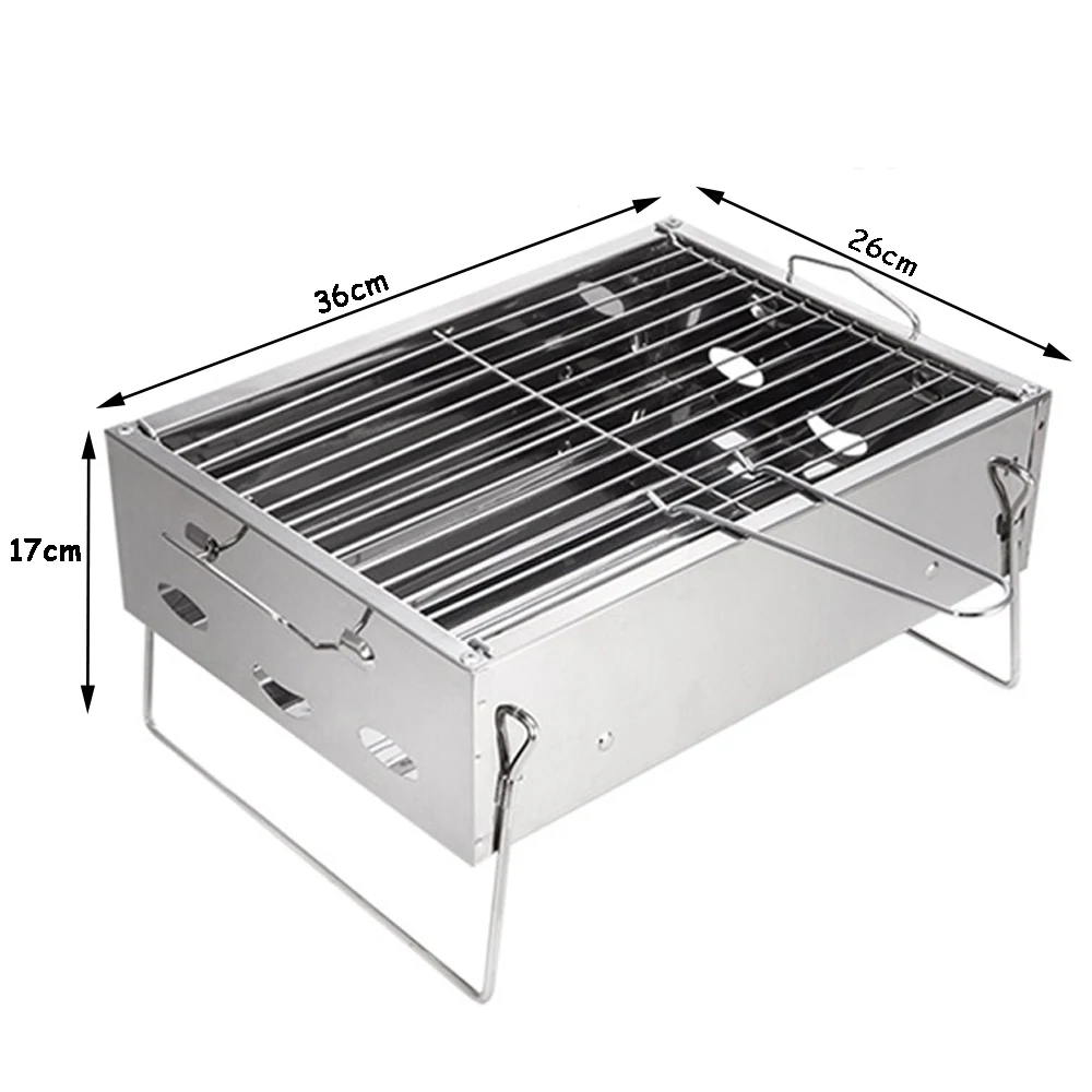 BETOHE 36*26*17 см Открытый Нержавеющая сталь походный кемпинг уголь гриль для пикника барбекю гриль для барбекю и Щепка