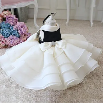 Newborn Baby Girl Dress Beaded Bow Lace Tulle Baby Christening Gown 1 year Birthday Dress Infant Baptism Gown vestido infantil baby girl dress pink flower sleeveless ball gown princess wedding dresses girls baptism 1 year vestido infantil 6m 4y