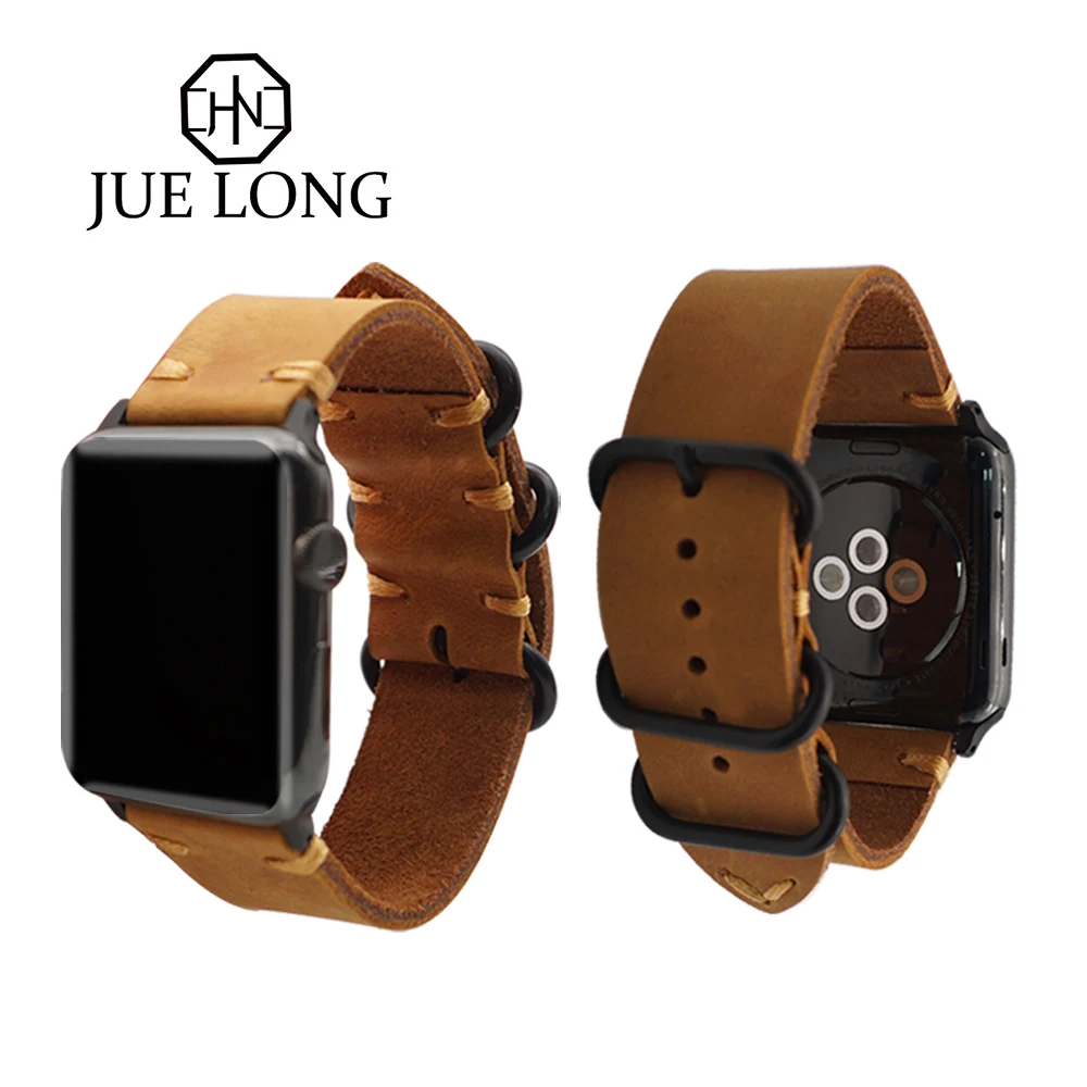 

New Design Genuine Leather Loop Strap For Apple Watch Band 42mm 44mm Apple Watch 4 5 iwatch 3/2/1 Correa Replacement Bracelet