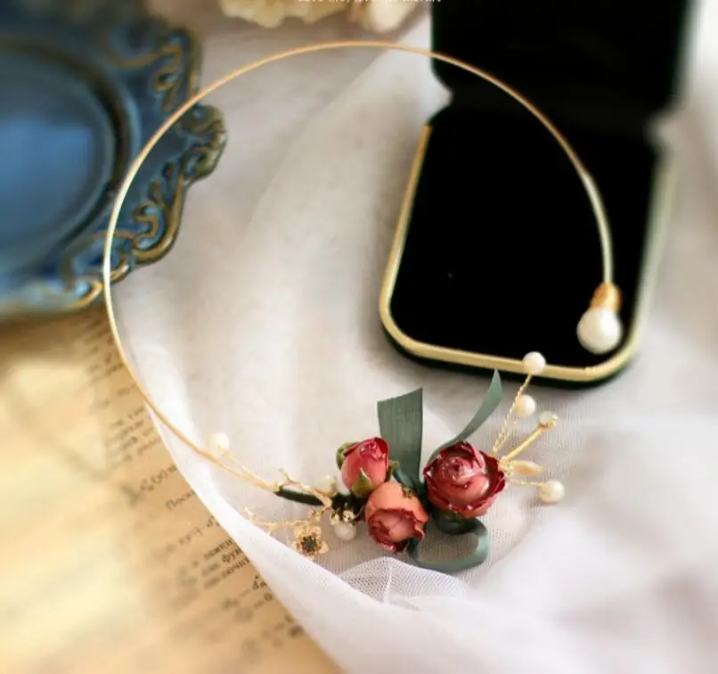 CSxjd натуральный пресноводный жемчуг вечный цветок сушеный цветок Роза ожерелье для женщин Подарки Ювелирные Изделия