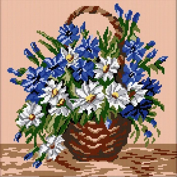 

Purple and White Flower Vase Full Square Drill Diamond Painting Mosaic Pattern Beaded Embroidery Decoration Rhinestone Picture