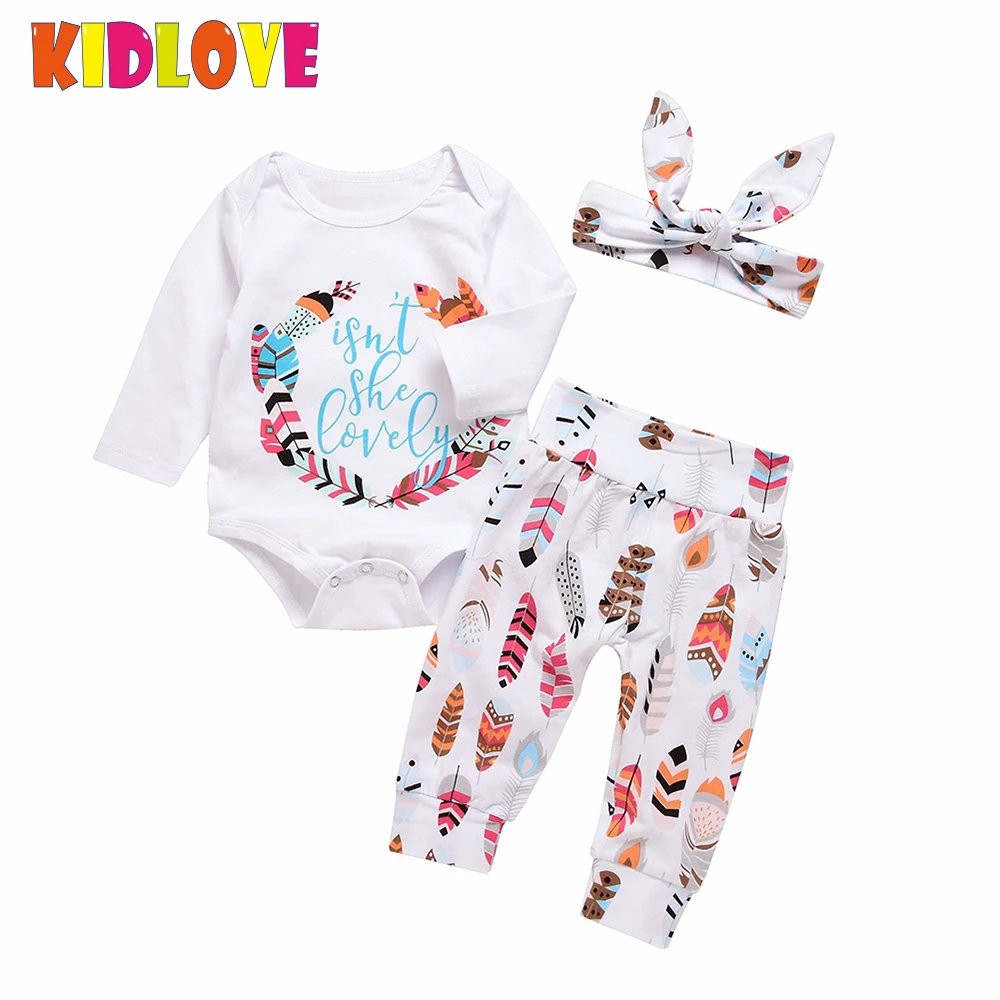 Kidlove/комплект детской одежды унисекс из 3 шт. яркий комбинезон с принтом в виде